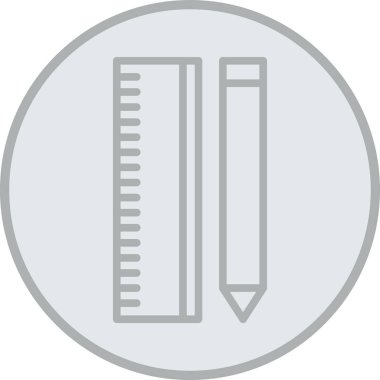 cetvel çizgi simgesi, vektör illüstrasyonu