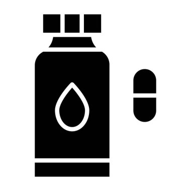 Yağ şişesi ikonu. Web için yağ şişesi vektör simgesinin basit çizimi