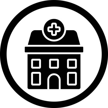 Hastane. Web simgesi basit illüstrasyon