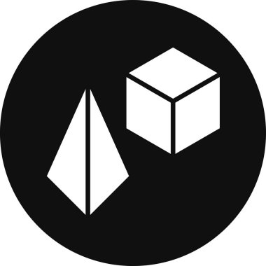 Küp. Web simgesi basit illüstrasyon