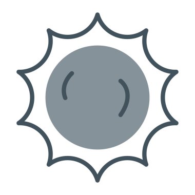 Güneş düz simgesi, vektör illüstrasyonu