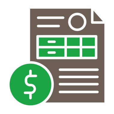 Bill dollar düz vektör simgesi