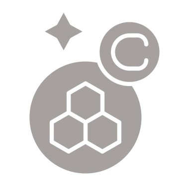 Molekül çizgisi simgesiyle kimyasal formül. Beyaz arkaplanda izole edilmiş kimyasal bilim sembolü, vektör illüstrasyonu