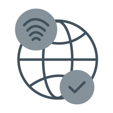 küresel kablosuz ağ simgesi. vektör illüstrasyonu