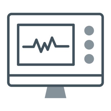 Monitör vektör satırı simgesi