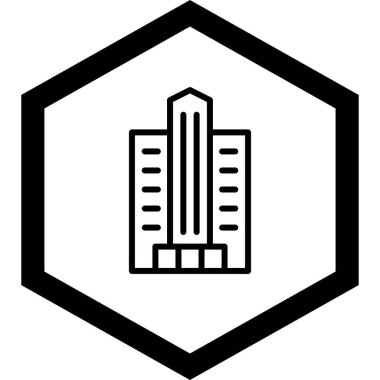 şehir binası simgesi, vektör illüstrasyonu