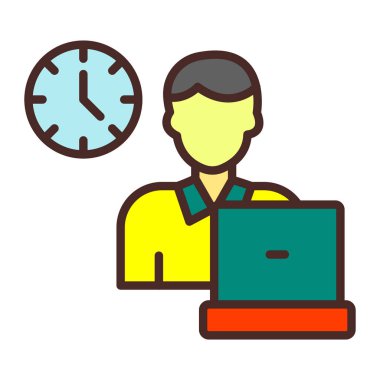 Saati ve dizüstü bilgisayarı olan yönetici