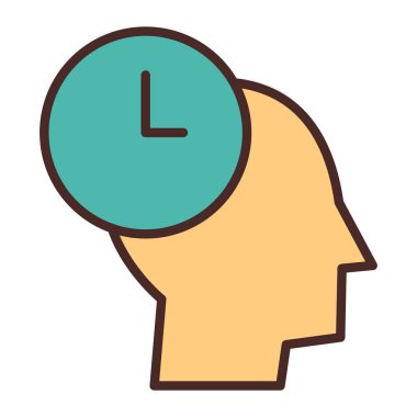 yaratıcı zaman düz vektör simgesi