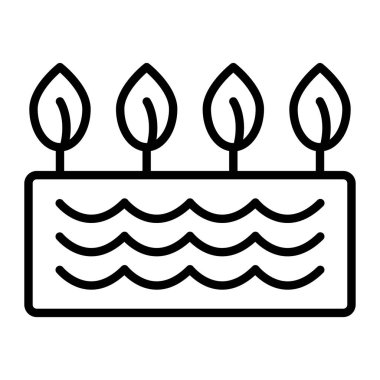 Doğum günü pastası mumlar satırı simgesi ile