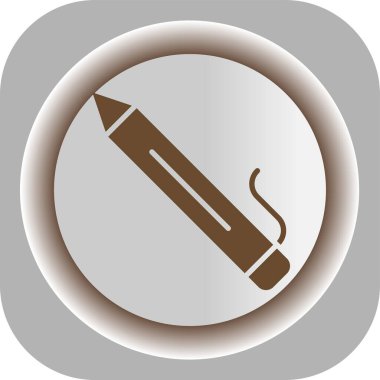 Kalem simgesi. Beyaz arkaplanda internet düğmesi