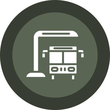 Otobüs. Web simgesi basit tasarım