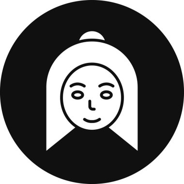 kız ikon vektör illüstrasyonu