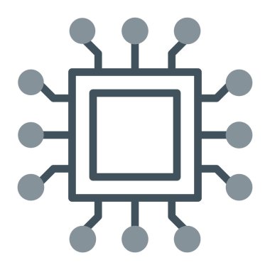 işlemci simge vektör çizim