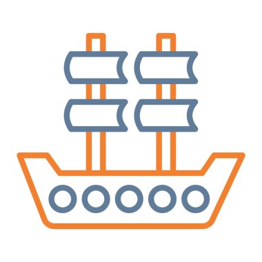 Gemi. Web simgesi basit illüstrasyon