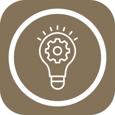 Ampul vektör simgesi. style is round square button is a white and gray color, brown background,