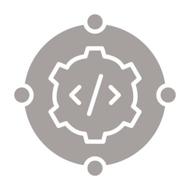 Kodlama vektörü ince çizgi simgesi