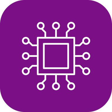 Çip simgesi soyut arkaplanda izole edildi