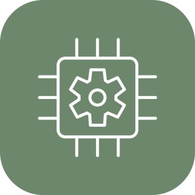 Yapay Zeka web simgesi, vektör illüstrasyonu