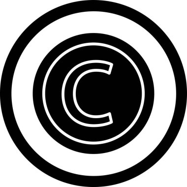 telif hakkı simgesi vektör illüstrasyonu