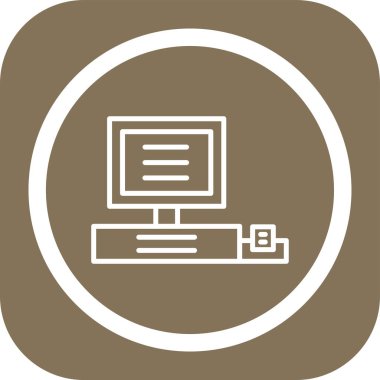 Bilgisayar. Web simgesi basit tasarım