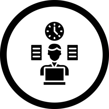 Bir saat simgesinin vektör illüstrasyonu