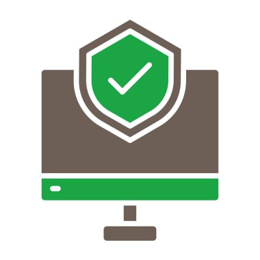 İşaretli simgesi olan dizüstü bilgisayar. düz resimleme