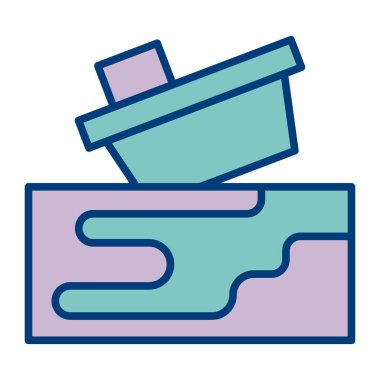 oy kutusu ve oy simgesi, vektör illüstrasyonu