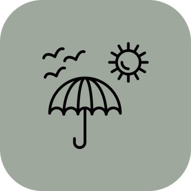şemsiye simgesi vektör illüstrasyonu