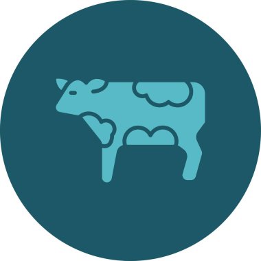 İnek düz simgesi, vektör illüstrasyonu