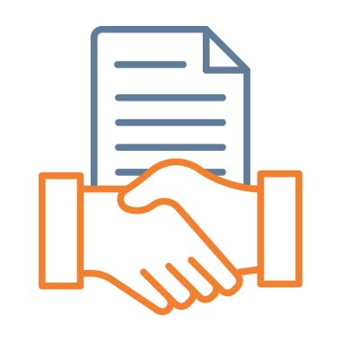 Anlaşma simgesi. Web için anlaşma vektör simgelerinin özet çizimi