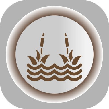 Suda dalgalar olan su ikonu