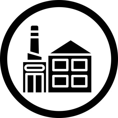 Sanayi binası simgesi, vektör illüstrasyonu