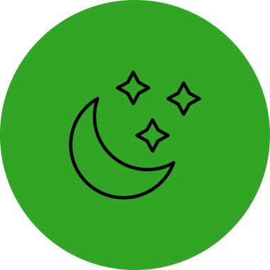 gece ay vektör simgesi