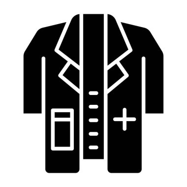 Ceket ikonlu ceket, vektör illüstrasyonu