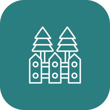 Yılbaşı ağacı simgesinin vektör illüstrasyonu