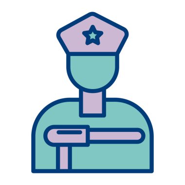 Polis ikonu. Web tasarımı için polis vektör simgelerinin basit illüstrasyonu