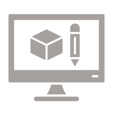 Dizüstü bilgisayarı simgesi olan kutu, vektör illüstrasyonu