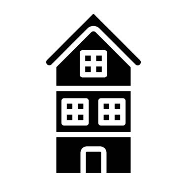 Ev sembolü simgesi. Ev ve tabela. Evin sembolü. Ev binası. Emlak konsepti. izole vektör illüstrasyonu