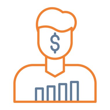 Dolar simgesi. İnce çizgi tarzı tasarım. vektör illüstrasyonu.
