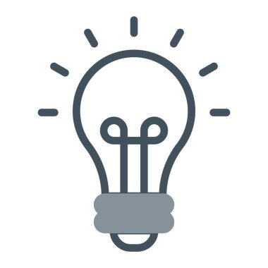 ampul düz renk çizgisi vektör simgesi