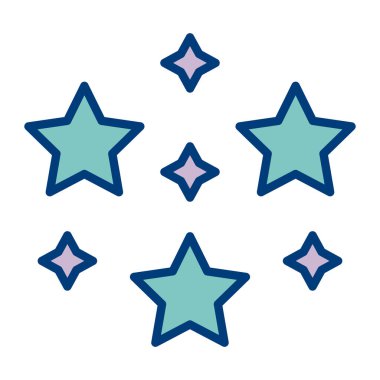 Yılbaşı yıldızları süsleme simgesi