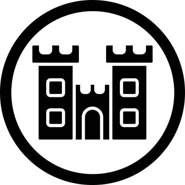 Şato. Web simgesi basit illüstrasyon