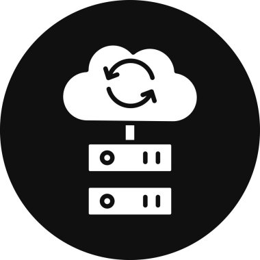 Bulut hesaplama simgesi, vektör illüstrasyonu basit tasarım