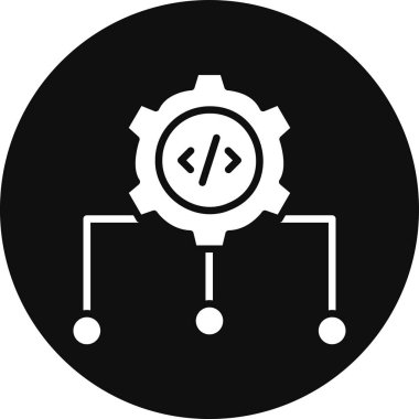 Geliştirme için web simgesi, dişlilerin vektör illüstrasyonu