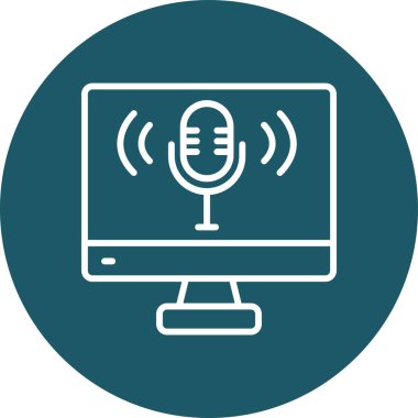 podcast web simgesi, vektör illüstrasyonu