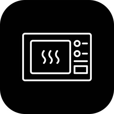 Soyut arkaplanda sıcak fırın simgesi izole edildi