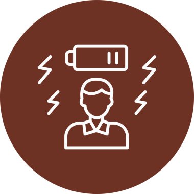 Batarya simgesi olan adam, vektör illüstrasyonu