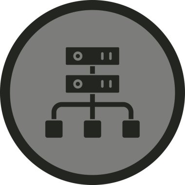 Moda tasarımı izole edilmiş arkaplanda veri merkezi simgesi