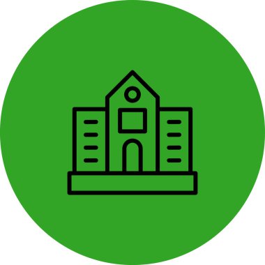 Bina. Web simgesi basit illüstrasyon