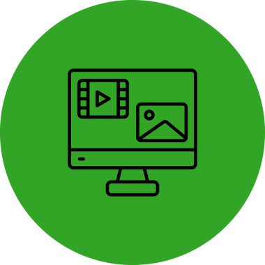 İllüstrasyon video lcd izleyici simgesi